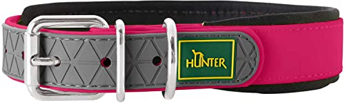 HUNTER Hundehalsband CONVENIENCE COMFORT, Farbe: himbeer, Mit Neopren-Polsterung, witterungsbeständig, pflegeleicht, ideal für Sport & Freizeit, Größe: 45
