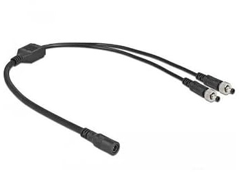 Delock DC Verteilerkabel 5,5 x 2,1 mm 1 x Buchse zu 2 x Stecker verschraubbar