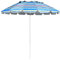 COSTWAY Parasol de Plage Inclinable Ø 2,45 M Protection Solaire UPF 50+ Baleines en Fibre de Verre avec Sac Pied Amovible pour Jardin Terrasse (Bleu)