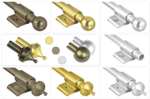 Effector Teppichstangen aus eloxiertem Aluminium - elegante Treppenläuferstange - (2 Endkappen Rund Champagne) Stufenleiste Endstück Teppich Treppe Deko