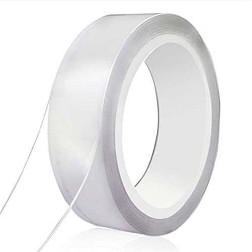 WSWJDW Traceless Tape Reusable Double-Sided Adhesive Nano Tapes Removable Sticker Washable Adhesive Loop Disks Tie Glue Bathroom Kitchen,Width 30mm,3M