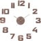 PRIM Veneer DIY Wanduhr, Made in EU, Holz Wand-Deko ∅ 600-1000 mm, 3D Ziffern, Groß XXL, Für Küche, Schlafzimmer (Dunkles Holz)