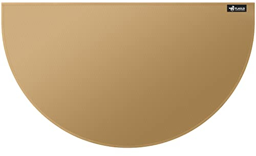 FLASLD Tapis de cheminée Ignifuge 71 x 122 cm - Tapis de cheminée Demi-Rond - Protège Les sols des étincelles, braises, Marron