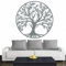 INDIGOS UG - Wandtattoo Wohnzimmer - Wandaufkleber Baum des Lebens - 0 - Lebensbaum Weltenbaum - 120x120 cm - Grau - Aufkleber Kinderzimmer Schlafzimmer Küche Badezimmer Büro Dekoration