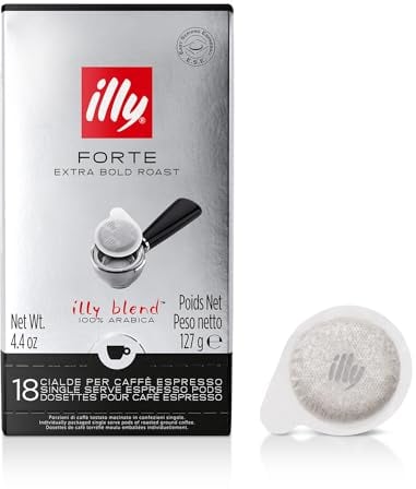 Café torréfié en dosettes E.S.E. illy FORTE - Paquet de 18 dosettes