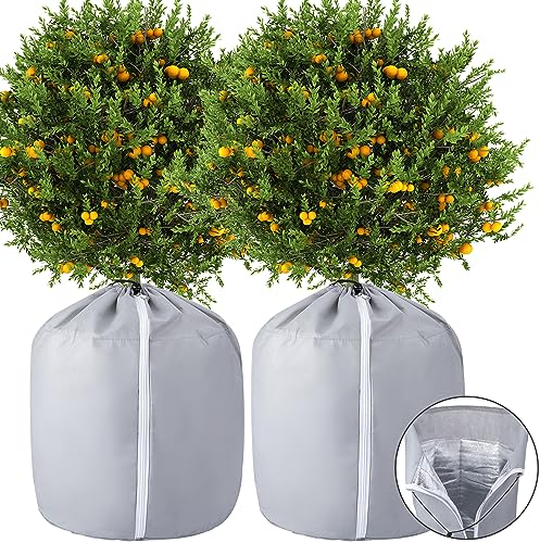 Tlswshsy Pflanzen-Winterschutz-Topf – 70,1 x 65 cm Blumentopf-Schutztasche – Frostschutztasche für den Winter, Winter, Outdoor, Obstbäume, Topfpflanzen, Sträucher, 2 Stück