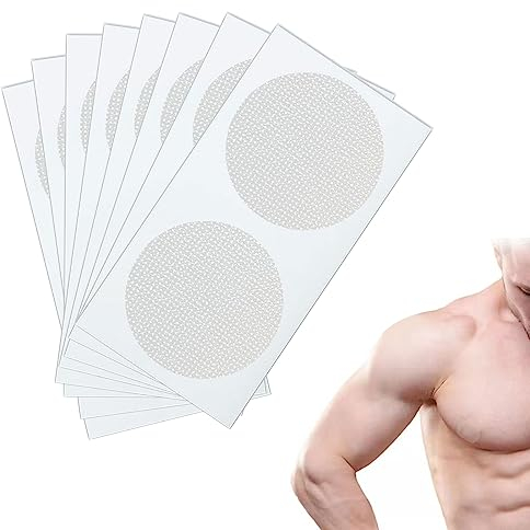 Mamelon D’Hommes Cover, Protège-Tétons Invisible, Cache-Tétons pour Homme, Protection Mamelon Jetable, Idéal pour Les Marathoniens, 30 Paires (Blanc Transparent)