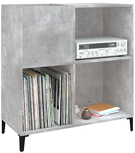 Homgoday Plattenschrank, 84,5 x 38 x 89 cm, Holz, Aufbewahrungsmöbel, CD- und DVD-Regal, Seitenschrank, Vitrine für Wohnzimmer, Schlafzimmer, Büro