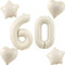 Beige Luftballons Zahl 60+4 pcs herz/stern Folienballon Zahl 60 .Geburtstag frau mädchen,60 Riesenzahl Ballons 60 .geburtstagsdeko mann,Zahlenballon 60, Helium Ballons 60 Zahlen Luftballon