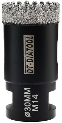 DT-DIATOOL Diamond Core Drill Bit 30mm - Diamond Hole Saw for Porcelain Tile Ceramic Tile Marble Granite M14 Thread