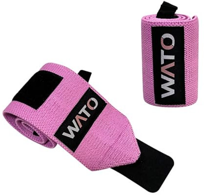 kiskick Lifting Wrist Strap Sports Wristband with Adjustable Fastener Tape Thumb Loop Design Compression Guard for Weightlifting Gym Fitness Elastic Pressure Pink A