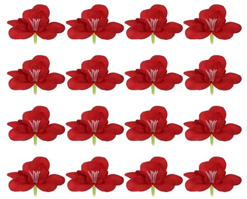 PATIKIL Petalo Orchidea Artificiali 24pz Finta Orchidea Fiore Testa Finto Farfalla Fiori Artigianato per Casa Matrimonio Decorazione Rosso