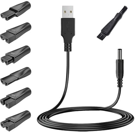 Neyeau Shaver Charger, Electric Shaver Charger, USB Shaver Power Adapter Kit Replacement, Charging Cable Set Compatible with Various Shavers, Electric Hair Clippers, Beauty Instruments
