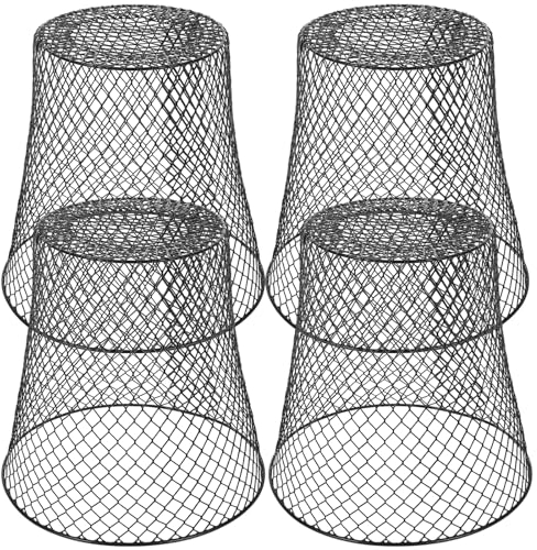 Chicken Wire Cloche Plant Protector: 4Pcs Iron Plant Protection Cover Chicken Wire Plant Protection Cages Dome Screen Plant Covers Chicken Wire Plant Cloche Vegetable Seedlings Wrought Iron