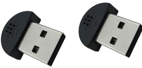 2 Pcs USB 2.0 Mini Microphone for Raspberry Pi 5 4 Model B, Module 3B+, Laptop/Desktop PC Plug and Play for Skype, MSN, Yahoo Recording, YouTube, Google Voice Search and Games