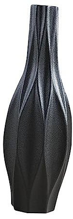 VINTORKY Kleine Blumenvase Keramikvase Schwarze im Europäischen Stil als Haushaltsvase für Moderne Tischdeko und Kreative Wohnraumdekoration
