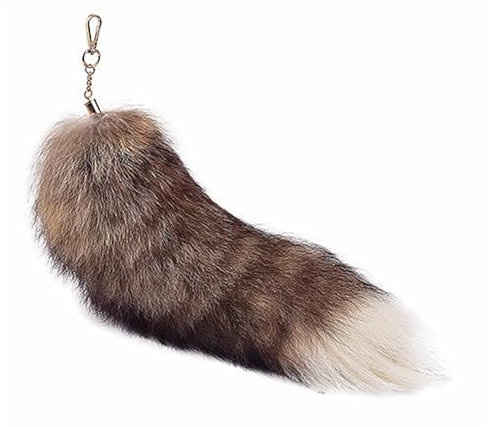 Xiixuuj Tierschwanz Schlüsselanhänger - 40cm Kunstfaser Tail, Fuchsschwanz Anhänger, Therians Tail, Für Pelzschwänze, Pelziger 15-Zoll Mit Schwanz Für Auto