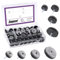 Swpeet Kit di 56 feltrini neri per mobili, antiscivolo, con feltrini a vite, protezione per pavimenti per gambe in legno di sedie, tavoli, divani, 20 mm, 24 mm, 28 mm, 38 mm