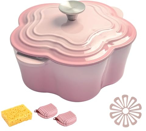 WXFKLDJ 3 Quart Enamel Cast Iron Dutch Oven with Handles And Lid, Enamel Shallow Cookware Braising Pan for Casserole Dish, Crock Pot Covered with Cast Iron All Stovetop