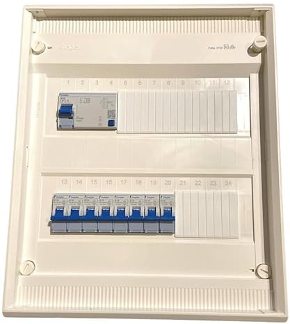 Unterverteilung verdrahtet Sicherungskasten Aufputz/Unterputz mit Hager Verteiler vorverdrahtet mit FI und Leitungsschutzschalter 1-2 - 3 Reihig, Modell: V2 - AP/1xFI/12xLSS