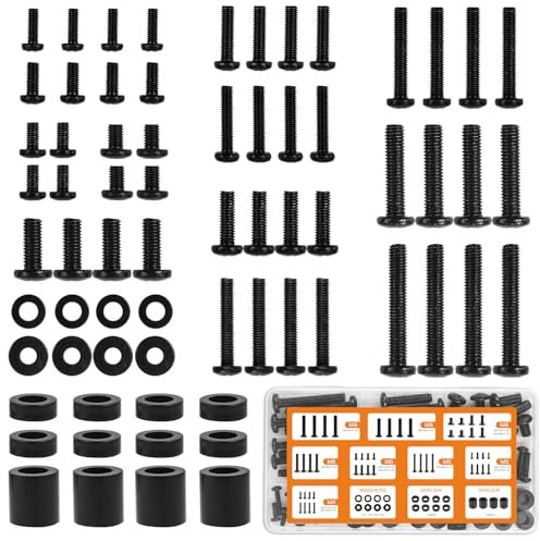 Universal TV Mounting Hardware Screw Kit Set with Box - M4 M5 M6 M8 Screws and Washers Spacers, Replacement Screws for TV VESA Mounting Fits Most TV/Monitor up to 80 inch