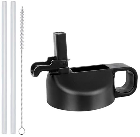 Straw lid for Hydro Flask Water Bottle 12 32 40 64 oz, Replacement Cap Straw Cap for Iron Flask and Hydroflask Bottle, Lid with Straws and Brush