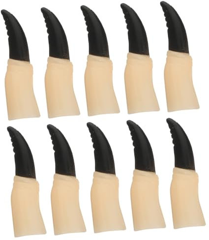Healvian Halloween Werwolf 2 Stück Schwarze Nagelabdeckungen Hexenfleisch Fingerabdeckungen Gefälschte Finger Cosplay Nägel Fingerklaue Für Halloween Trick Requisiten Gefälligkeiten Vampir