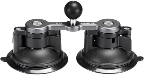FANAUE Double Suction Cup Car Base Mount with 1 Ball, Window Suction Cup Holder, Compatible with RAM Mounts B Size 1 Inch Ball Double Socket Arm