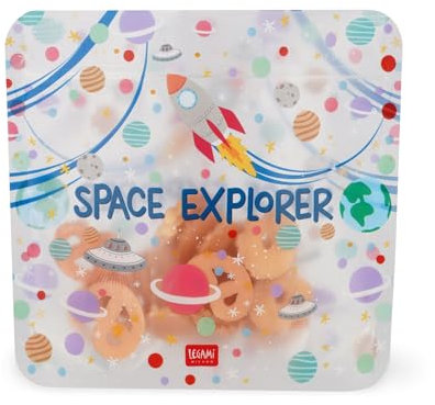 Legami Set di 3 Buste per Alimenti, 3 Diverse Misure S, M, L, Sacchetti Richiudibili, Riutilizzabili, Lavabili in Lavastoviglie, Snack Bags Pratici, Space