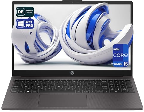 HP 250 G10 Laptop, Intel Core i5-1334U, 16 GB DDR4 RAM, 2 TB PCIe SSD, 15.6 FHD, Intel Iris Xe Graphics, QWERTZ Tastatur, Windows 11 Pro, Anthrazit