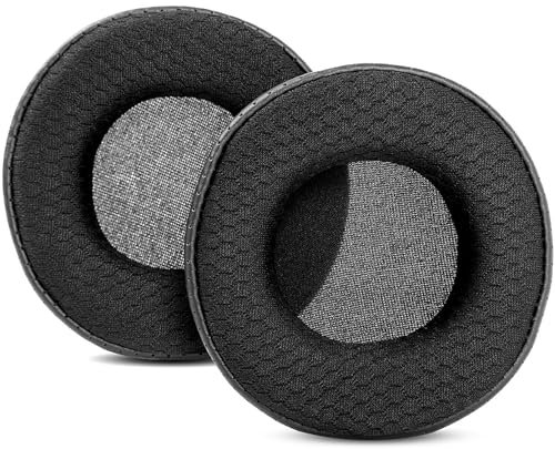 DowiTech Atmungsaktive Ersatz-Ohrpolster kompatibel mit Sony MDR-RF865R MDR-RF865RK Kopfhörern, Ohrpolster aus Mesh-Stoff/perforiertem Proteinleder und Memory-Schaum
