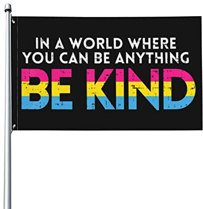 3x5 Pansexual Pride Be Kind Flagge Pansexuelles Zeug mit 2 Metallösen ohne Fahnenmast