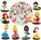 8 Pcs Personaggi Principesse Per Torta, 50 Pcs Adesivi, Topper Torta, Cake Action Figure, Decorazioni Compleanno, Kit Festa Principesse