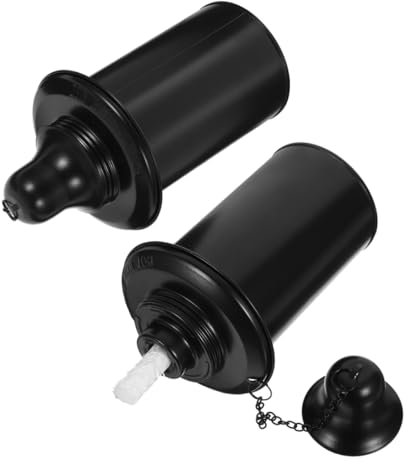 HOMSFOU 2 Piezas Tarro De Antorcha Suministros De Combustible Para Antorchas Antorcha De Luz De Recargable Antorchas Para Exterior Tanque De Antorcha Bote De Antorcha Planchar Black