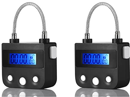 SAROAD 2 x Zeitschloss, elektronisches Schloss, Haushaltsschloss, temporäres Schloss, Zeitschloss, elektronisches Schloss, Countdown