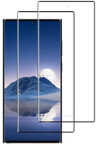 Protector de Pantalla para Samsung Galaxy S22 Ultra Cristal Templado, 3D Cobertura Completa, Dureza 9H, Sensible al Tacto, Sin Burbujas, S22 Ultra 5G Vidrio Templado, 2 Piezas