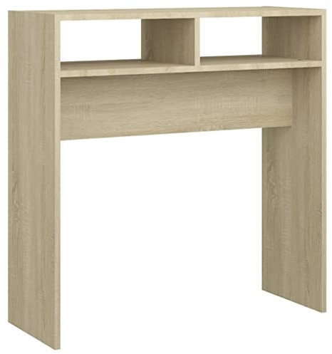 HEFZGDB Konsolentisch Sonoma-Eiche 78x30x80 cm Holzwerkstoff Beistelltisch Schmal Wohnzimmertisch Sofa Tisch Beistelltische für Arbeitszimmer Schlafzimmer Speisesaal Balkon