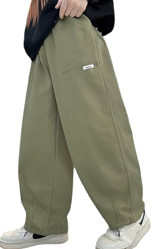 Happy Cherry Pantalon Hip Hop Baggy pour Garçons Adolescents Pantalon Décontracté en Coton pour Enfants Streetwear Jambes Larges