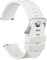 WOCCI 22mm Bracelet de Montre pour Homme à Rayures Arquées, Silicone Bande à Dégagement Rapide, Boucle Argentée (Blanc)