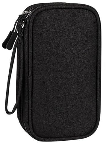 Organizer Cavi Borsa da Viaggio, Porta Cavi Organizer Portatile per Cavi, Caricabatterie, Power Bank, Adattatori, Nero/S