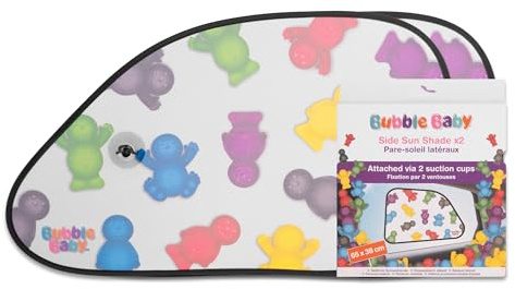 Bubble Baby Side Sun Shade for Car Windows X2 – UV Protection with Suction Cups, Universal Fit for Most Vehicles, Foldable Lightweight Design, Durable and Reusable Car Window Shade