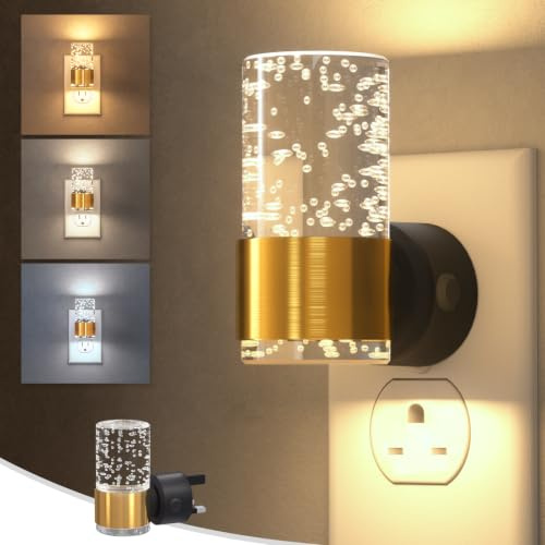NIORSUN Night Light Plug into Wall, Auto On/Off, 3000K, Gold, 1 Pack | Eye Friendly Warm White, Dusk to Dawn Sensor, Dimmable Nightlight for Bedroom,Hallway,Bathroom,Stairway Atmosphere