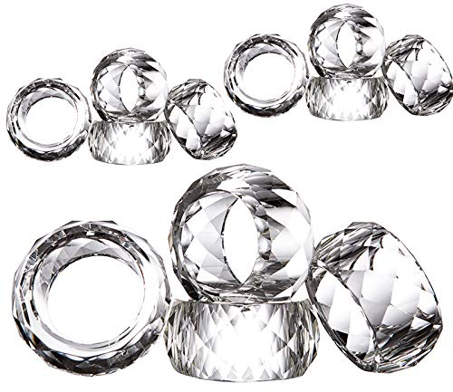 Donoucls Kristall Serviette Ring Satz von 12 Tischdekoration Geburtstag, Weihnachten Abendessen Geschenk