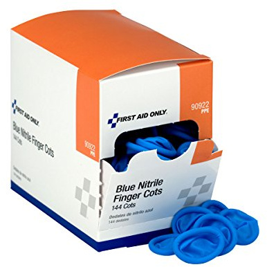 First Aid Only Blue Nitrile Finger Cots, 144-Count