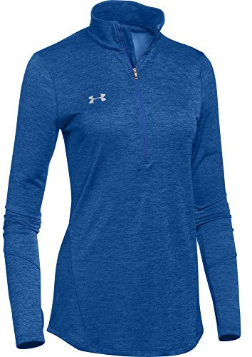 Under Armour Women's UA Novelty 1/2 Zip Long Sleeve (X-Large, Royal-Metallic Silver)