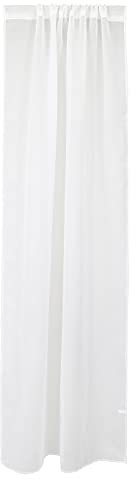 VOSAREA Coton et Lin Shiner Window Rideaux Voile Fine Texture Rideau pour Salon Chambre - 100X200cm (1pc Blanc)
