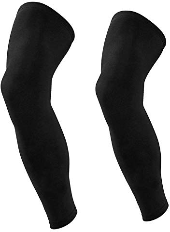 Full Length Leg Support Sleeves Overknee Compression Calf Shin Sleeves Base Layers Leg Tights Stocking Knee Support Warmer Brace for Running, Cycling, Fitness, Gym (XL recommend weight under 70-95kg)