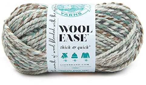 Lion Brand Yarn Company 640-542 Wool-Ease dickes und schnelles Garn, Seeglas, 1 Knäuel