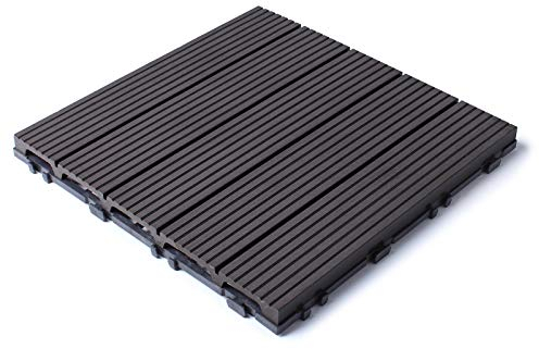 HORI® WPC Terrassenfliesen I Klick-System Bodenfliesen in Holzoptik I Witterungsbeständig, barfußfreundlich, splitterfrei I I Pflegeleichter Outdoor-Bodenbelag, verschiedene Modelle: I Modell: WPC