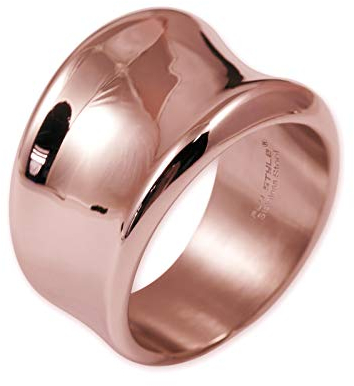 Fly Style Damenring aus Edelstahl | Fingerring konkav | 17 mm breit | Rosegold poliert, Ring Grösse:16.2 mm